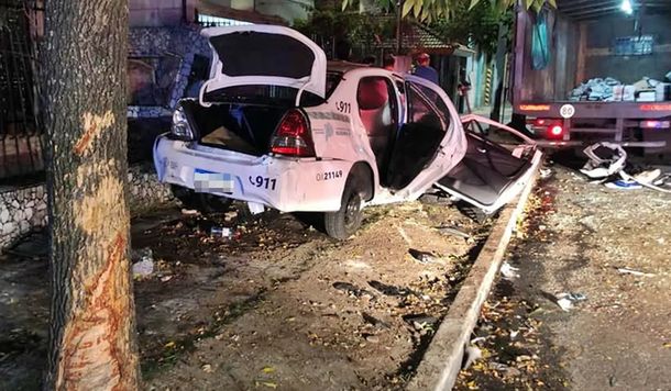 VIDEO: Impresionante choque entre un patrullero y un camión en Banfield