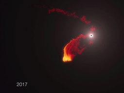 una nube de gas es engullida por un agujero negro una nube de gas es engullida por un agujero negro