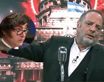 Baby Etchecopar y Javier Milei.