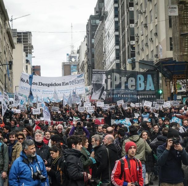 Pablo Grillo en la marcha por Télam: (Fotos archivo: Tiempo Argentino - Edgardo Gómez - Marcos Sierras)