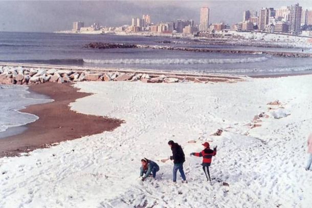 Hist&oacute;rica nevada del 1&deg; de agosto de 1991 en Mar del Plata. Foto: La Capital