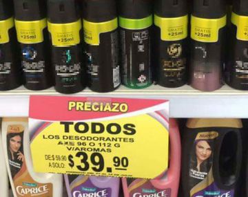 Error letrero supermercado desodorantes mexico