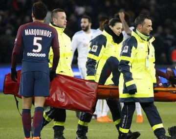 Así salía Neymar del campo de juego