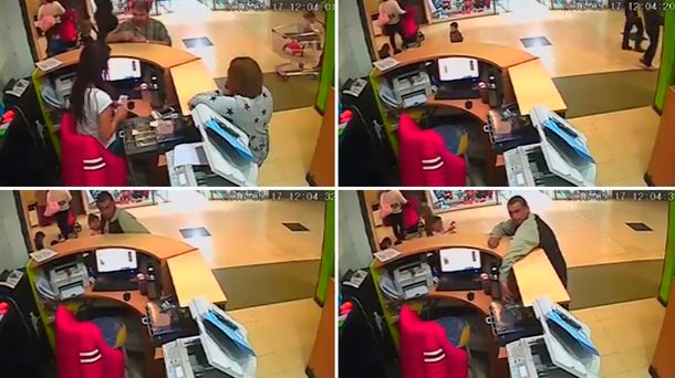 VIDEO: Un delincuente roba en un supermercado de Mendoza con su hija en el carrito