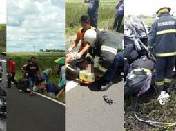 Choque entre cuatro autos argentinos en Brasil