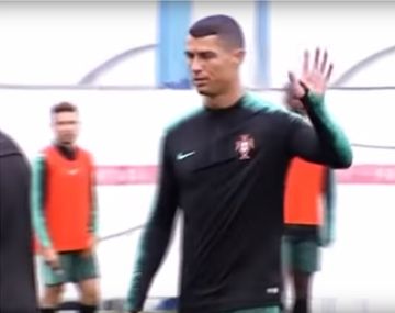 Enojo de Cristiano Ronaldo en el entrenamiento de Portugal