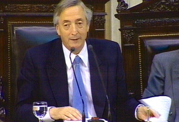 Néstor Kirchner en el Congreso-Canal 7
