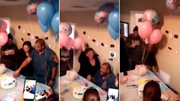 Un padre se desmaya de la emoción al enterarse de que tendrá un varón tras cuatro hijas