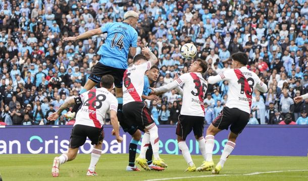 Leonardo Morales y un tremendo cabezazo para el 1-1 de Belgrano ante River
