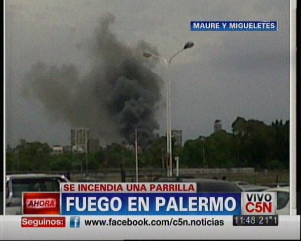 Se incendió una parrilla en el barrio de Palermo