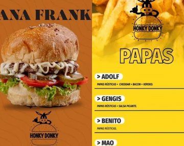 Un local de comidas antisemita vendía hamburguesas Ana Frank y papas fritas Adolf