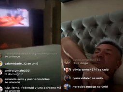 El vivo de Instagram de Diego Díaz mirando una película porno
