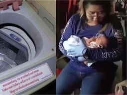 Abandonaron a un bebé adentro de un lavarropas