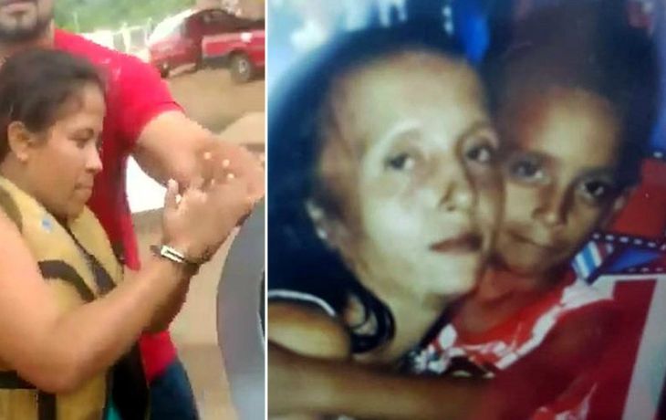 Izquierda: la mujer al ser detenida. Derecha: las víctimas del doble crimen