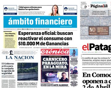 Tapas de diarios del jueves 26 de enero de 2017