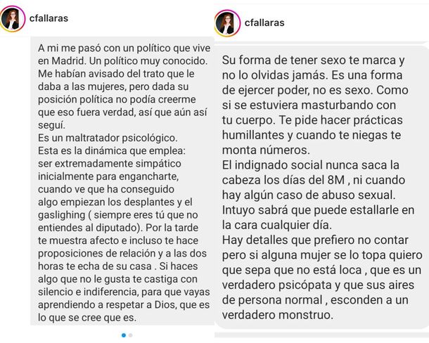 Las denuncias que señalan a “un político conocido en Madrid” Las denuncias que señalan a “un político conocido en Madrid”