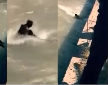 Complicado rescate de un hombre en el canal Guaymallén