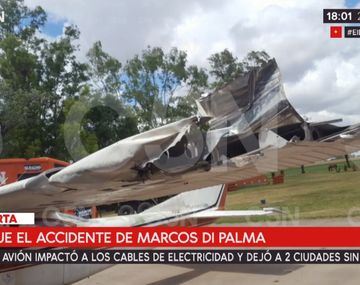 Marcos Di Palma se cayó con su avión y dejó a dos ciudades sin luz