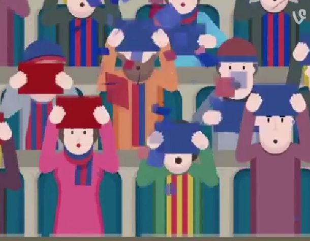 Así recibirán los hinchas del Barcelona al equipo ante el Bayern Munich