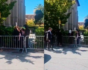 Milei increpó a manifestantes propalestina en Estados Unidos: Burradas