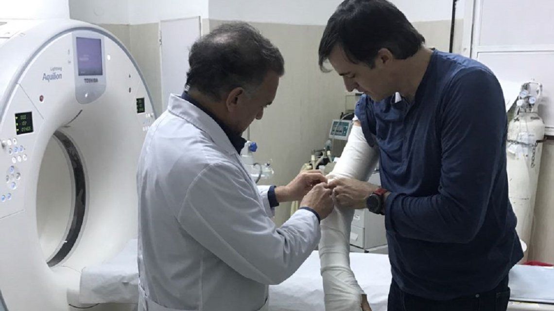 Esteban Bullrich se fracturó un brazo en un acto de campaña