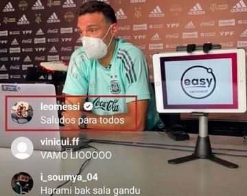 Messi se metió en la conferencia de Scaloni y dejó un mensaje