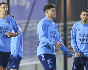 Pensando en Croacia: Di María y De Paul entrenaron a la par