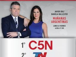 Bien temprano y Mañanas argentinas de C5N lideran el rating de las noticias