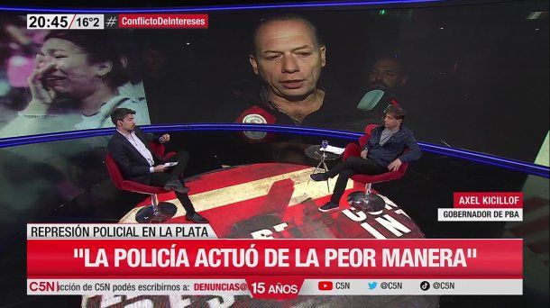 Axel Kicillof en C5N: La Policía actuó de la peor manera