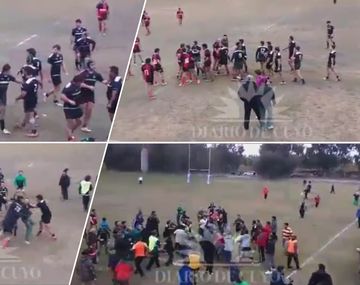 Vergonzoso: mirá la brutal batalla campal en el rugby de San Juan