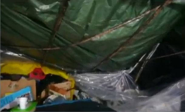 Así quedó la carpa donde los familiares de la tripulación del ARA San Juan esperan respuestas del Gobierno
