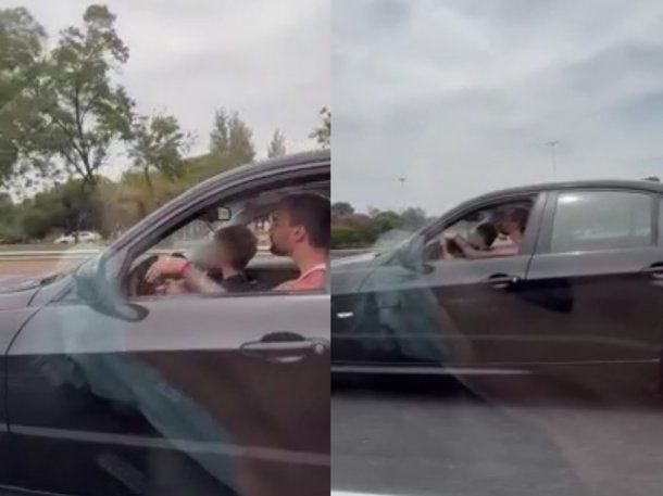 Locura en la Riccheri: un hombre puso a un nene a manejar en plena autopista