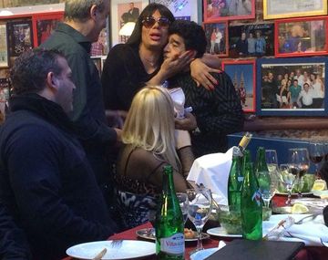 Maradona fue a cenar con Verónica Ojeda y se encontró con Oriana Junco