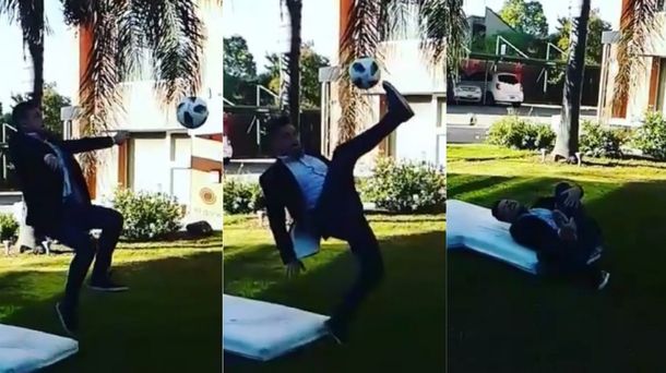 Quiso imitar la chilena de Cristiano y se lesionó