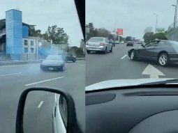 La imprudencia del conductor de una Ferrari en plena Lugones