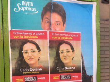 La furia de Sergio Gonal porque la Izquierda le tapó el cartel con el que promociona su trabajo