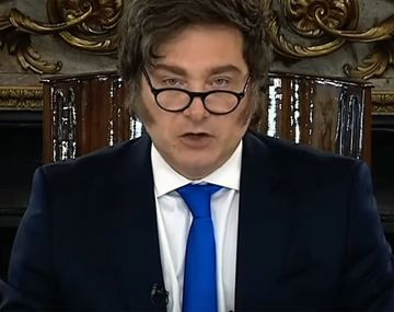 Javier Milei por cadena nacional.