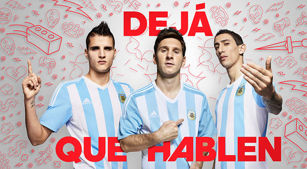 Messi, Di María y Lamela posaron con la nueva camiseta de la Selección