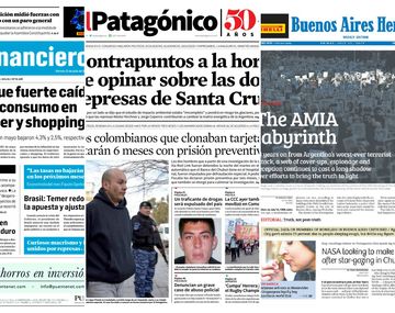 Tapas de diarios del viernes 21 de julio de 2017