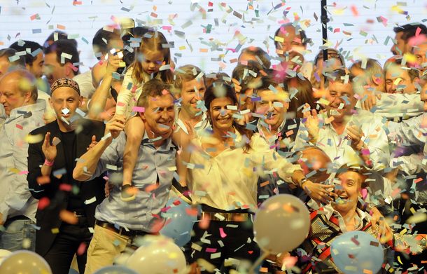 Los festejos de Macri presidente