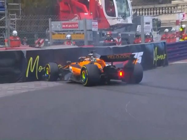 Duro golpe de Piastri en Mónaco: el líder del campeonato chocó de frente en la FP2