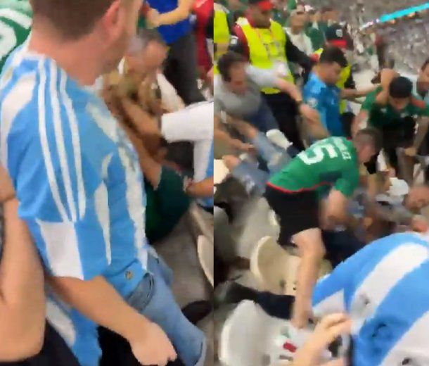 Incidentes en Qatar: hinchas argentinos y mexicanos a las piñas