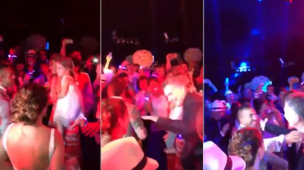 Macri bailó en el casamiento de Tevez