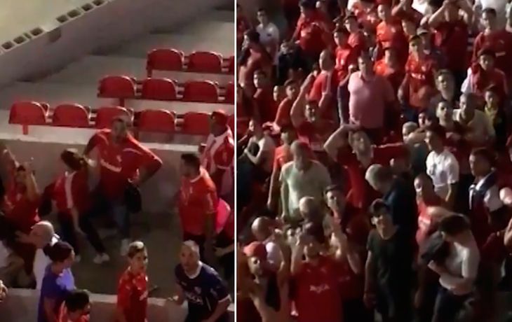 Hinchas de Independiente se burlaron de los de Gremio con gestos repudiables