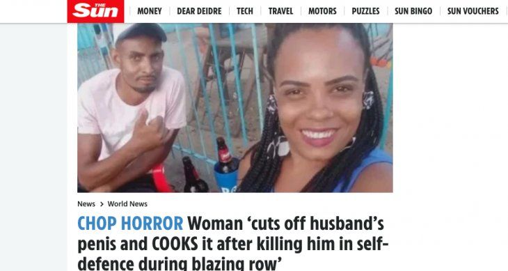 Una mujer mató a su marido y luego cocinó su pene porque le fue infiel
