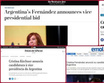 Los medios del mundo reflejaron el anuncio de Cristina