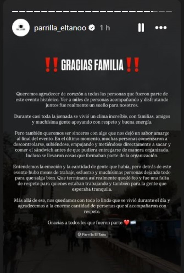 Descontrol en Avellaneda: el sándwich de matambre a la pizza más largo del mundo terminó en serios disturbios Descontrol en Avellaneda: el sándwich de matambre a la pizza más largo del mundo terminó en serios disturbios