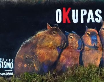 Hicieron un mural en homenaje a los carpinchos de Nordelta y lo llamaron Okupas