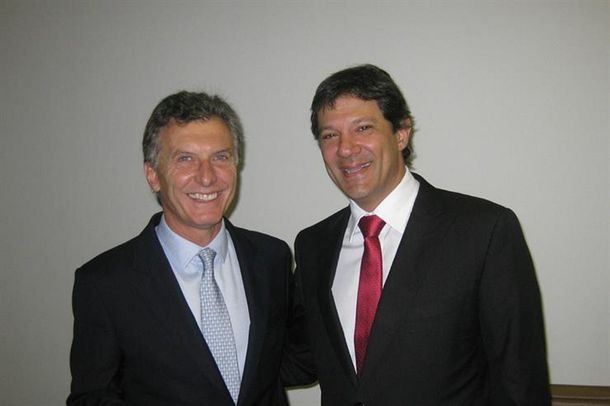 Mauricio Macri y Fernando Haddad. Foto: Gobierno de la Ciudad de Buenos Aires.&nbsp;