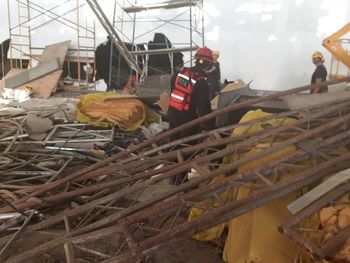 Derrumbe en Ezeiza. Foto: Ministerio de Seguridad